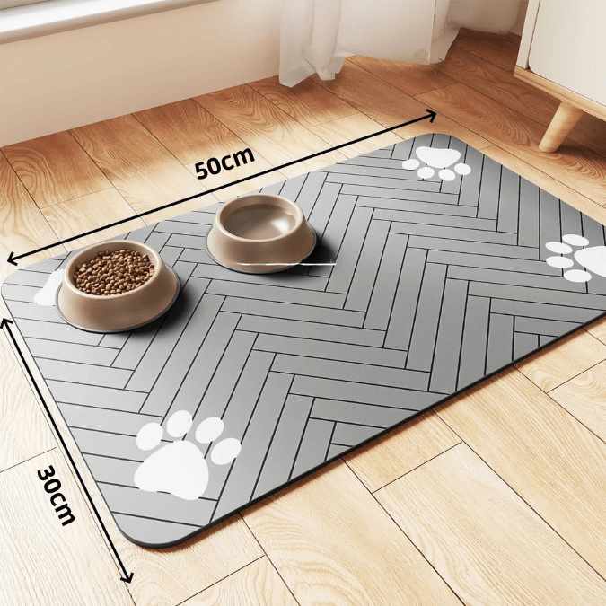 Vanntett måltidsmatte for hund – 30X50cm Grå, produktbilde 6