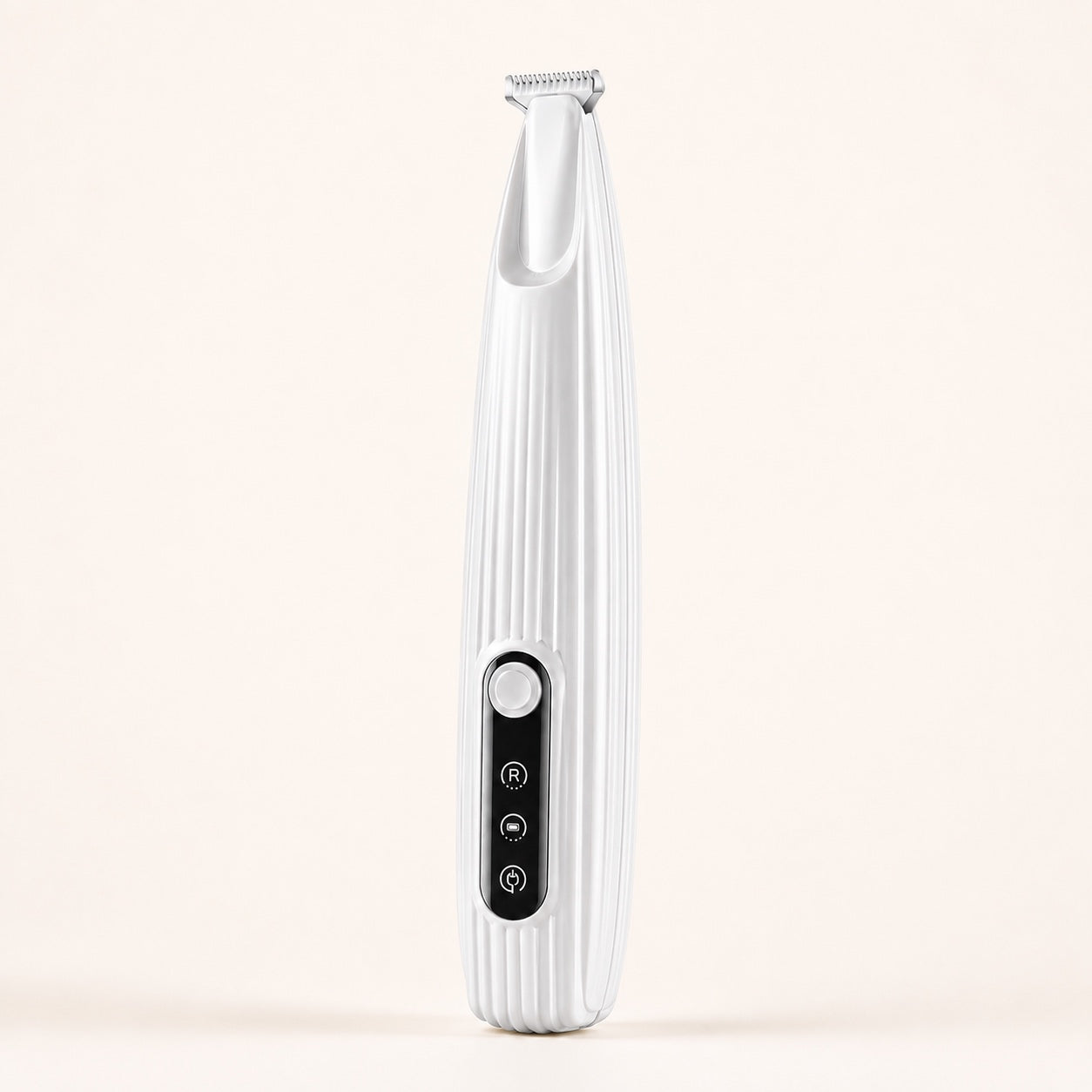 Potetrimmer Modell A med ribbet hvit kropp og LED