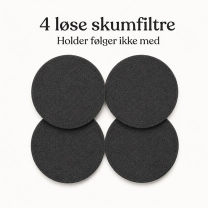 Pakken inneholder fire løse skumfiltre uten holder