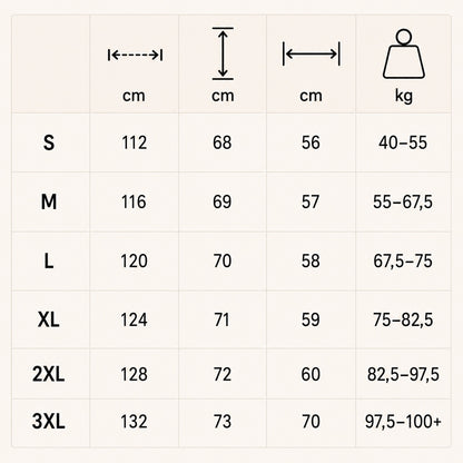 Størrelsesguide for eierens matchende fleecehettegenser