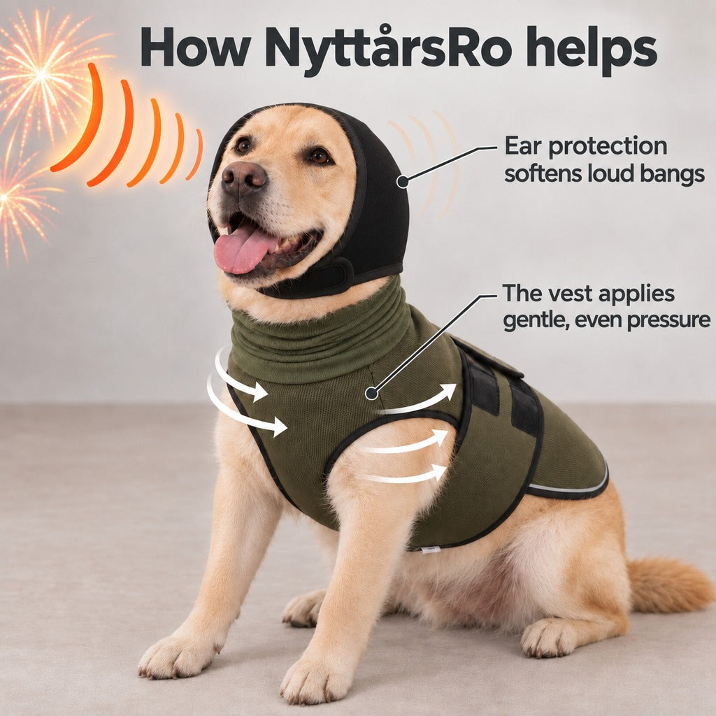 NyttårsRo™ – Compression Vest and Soft Hood for Dogs - product image 3