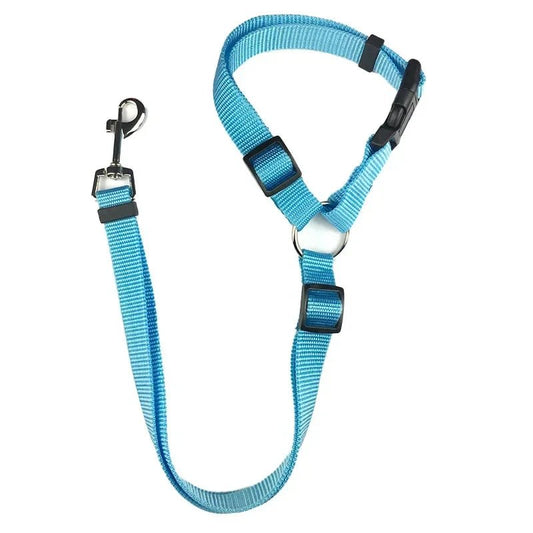 Adjustable dog car seat belt – Sky blue, product image 9
