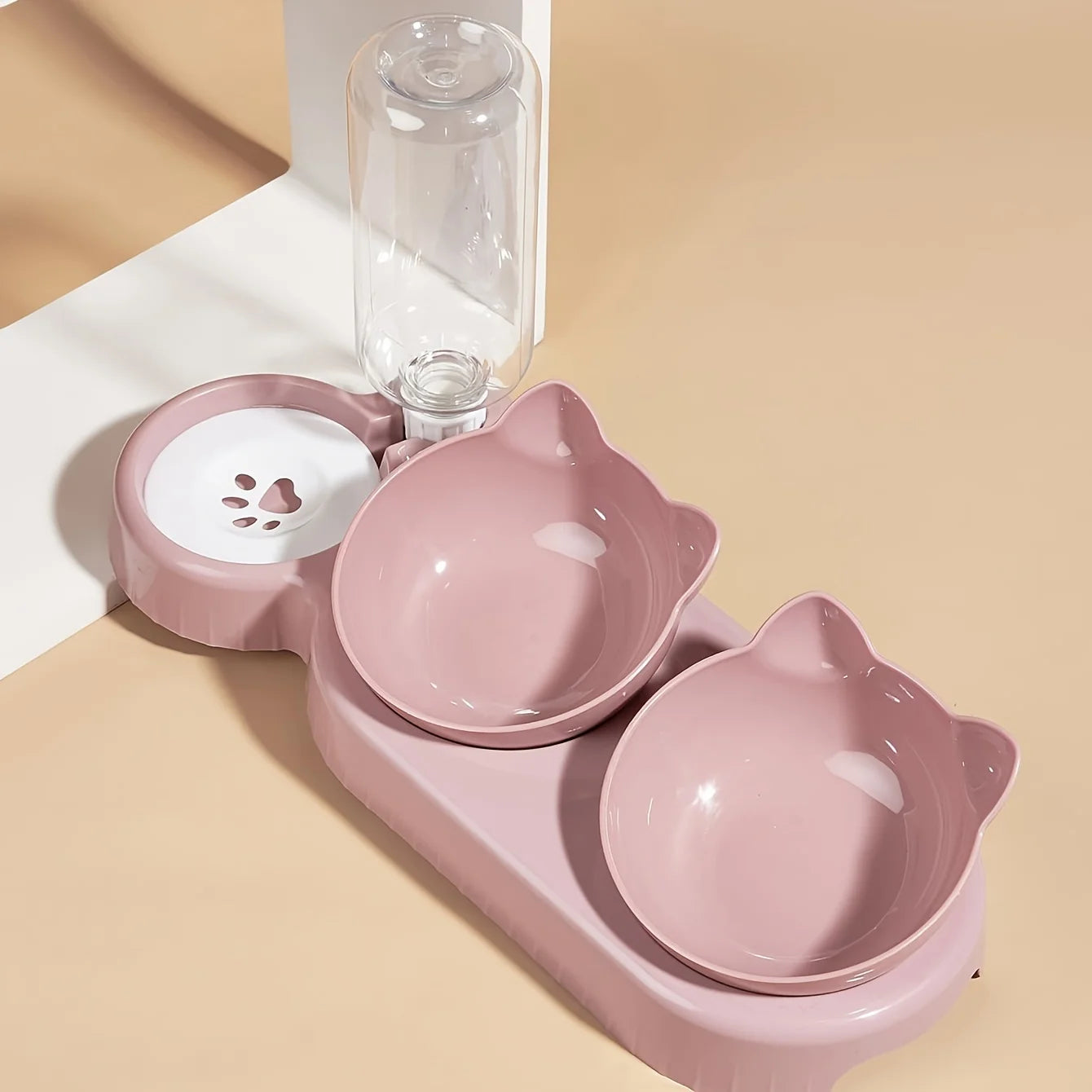 Mat- och vattenstation för små hundar, rosa variant