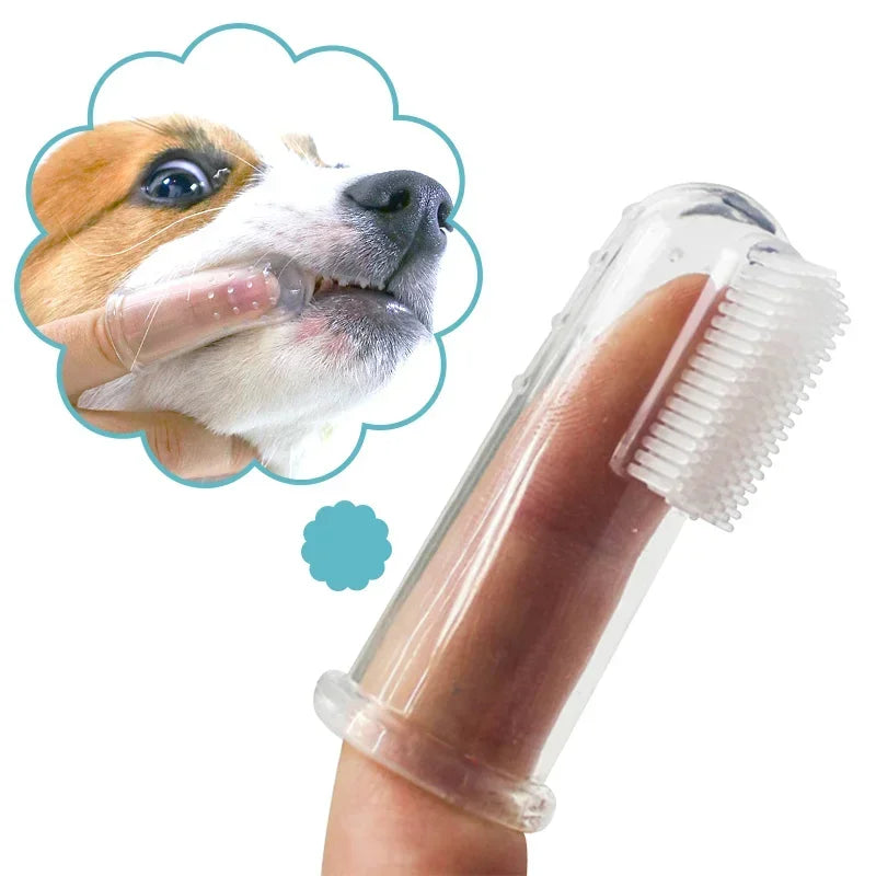 Myk fingertannbørste for hund