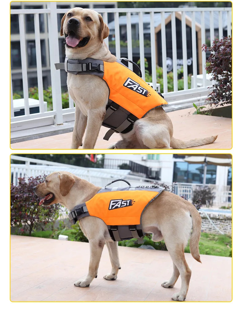 Justerbar flytväst för hund, orange variant