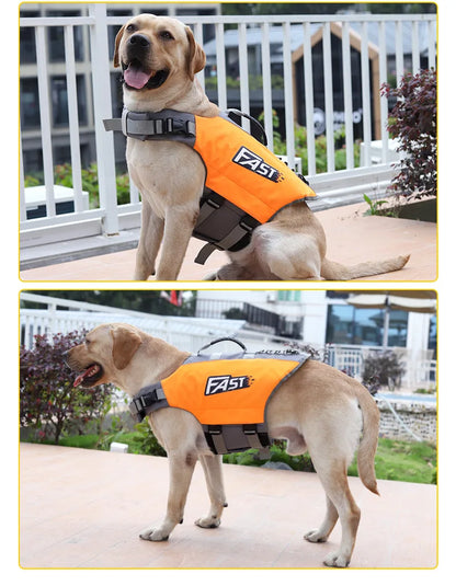 Justerbar flytväst för hund, orange variant