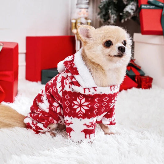 Varm plysj jumpsuit for hund – produktbilde 3