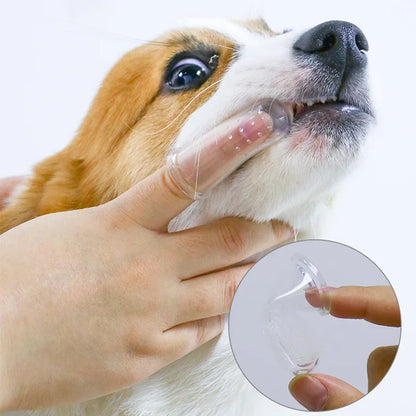 Myk fingertannbørste for hund