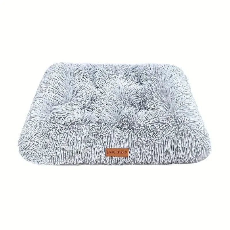 Myk, puteformet hundeseng i plysj