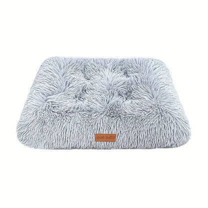 Myk, puteformet hundeseng i plysj