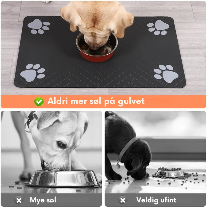 Vedenpitävä ruokailumatto koiralle