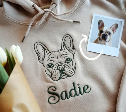 Huvtröja med bild och namn på din hund