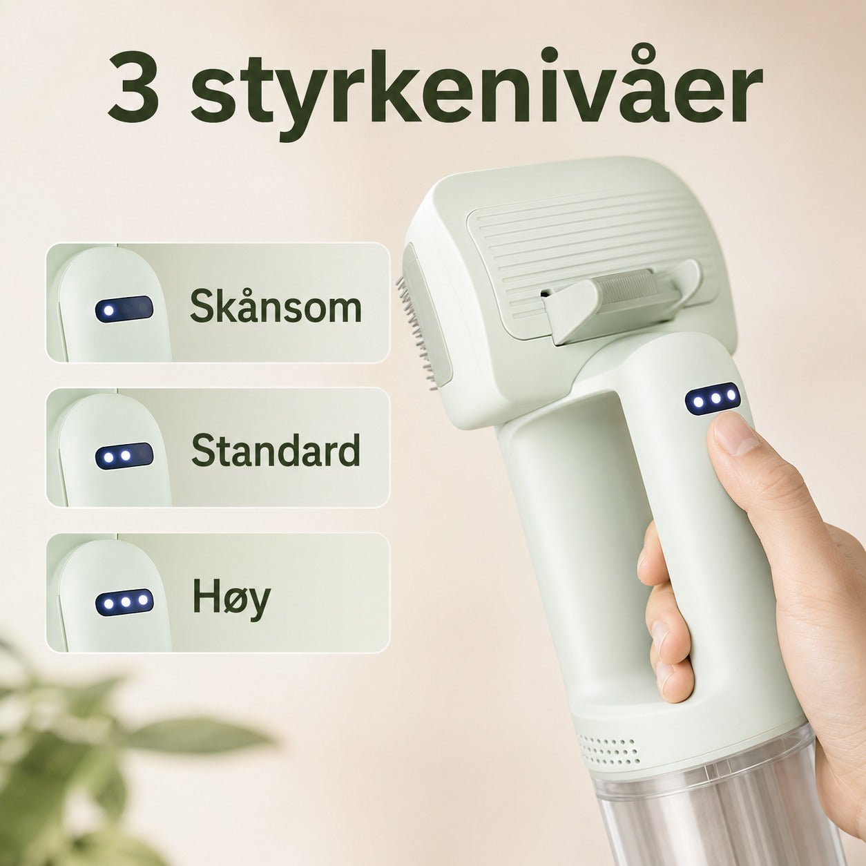 PelsVac Air™ – Ledningsfri pelsbørste med vakuum - GodHund