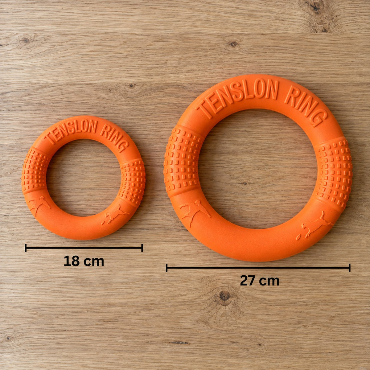 Størrelsesguide: treningsring 18 cm og 27 cm i diameter