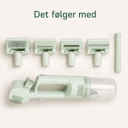 PelsVac Air dansk billede: det følger med