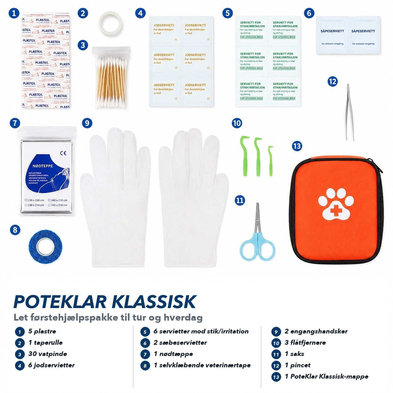 PoteKlar dansk billede: Klassisk pakkeindhold