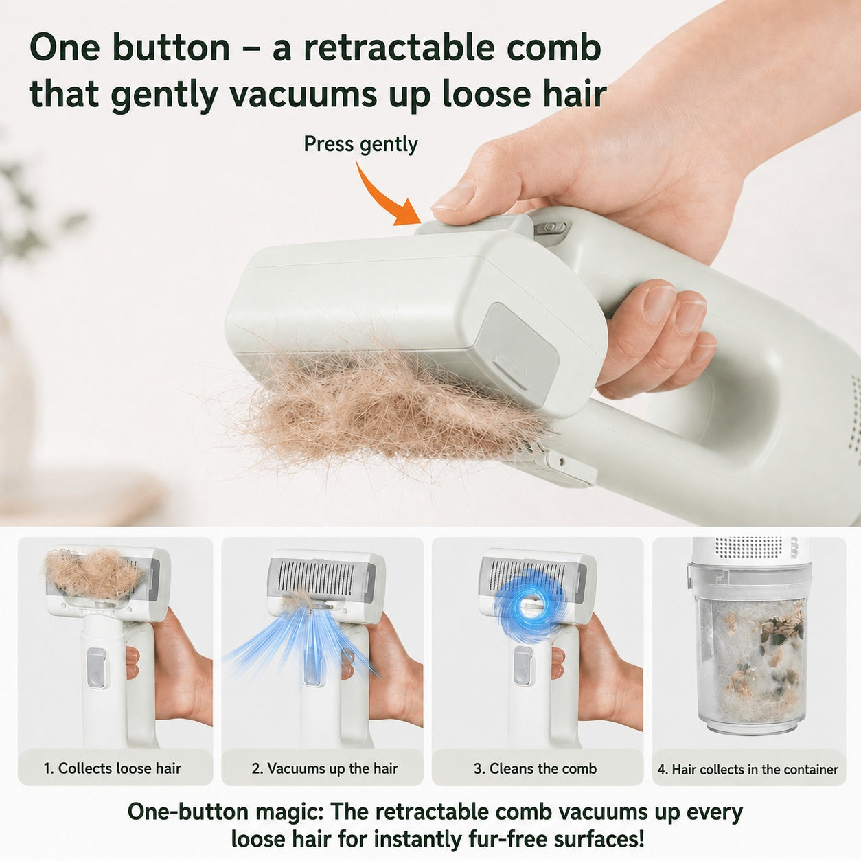 PelsVac Air™ – Cordless Vacuum Grooming Brush - product image 6