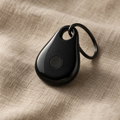 Sort bluetooth-sporingsbrikke til hundehalsbånd med nøkkelring